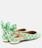 Aquazzura Bow Tie bow-detail checked ballet flats
