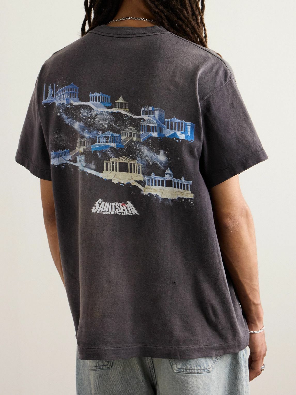 SAINT Mxxxxxx - Saint Seiya Printed Cotton-Jersey T-shirt - Black