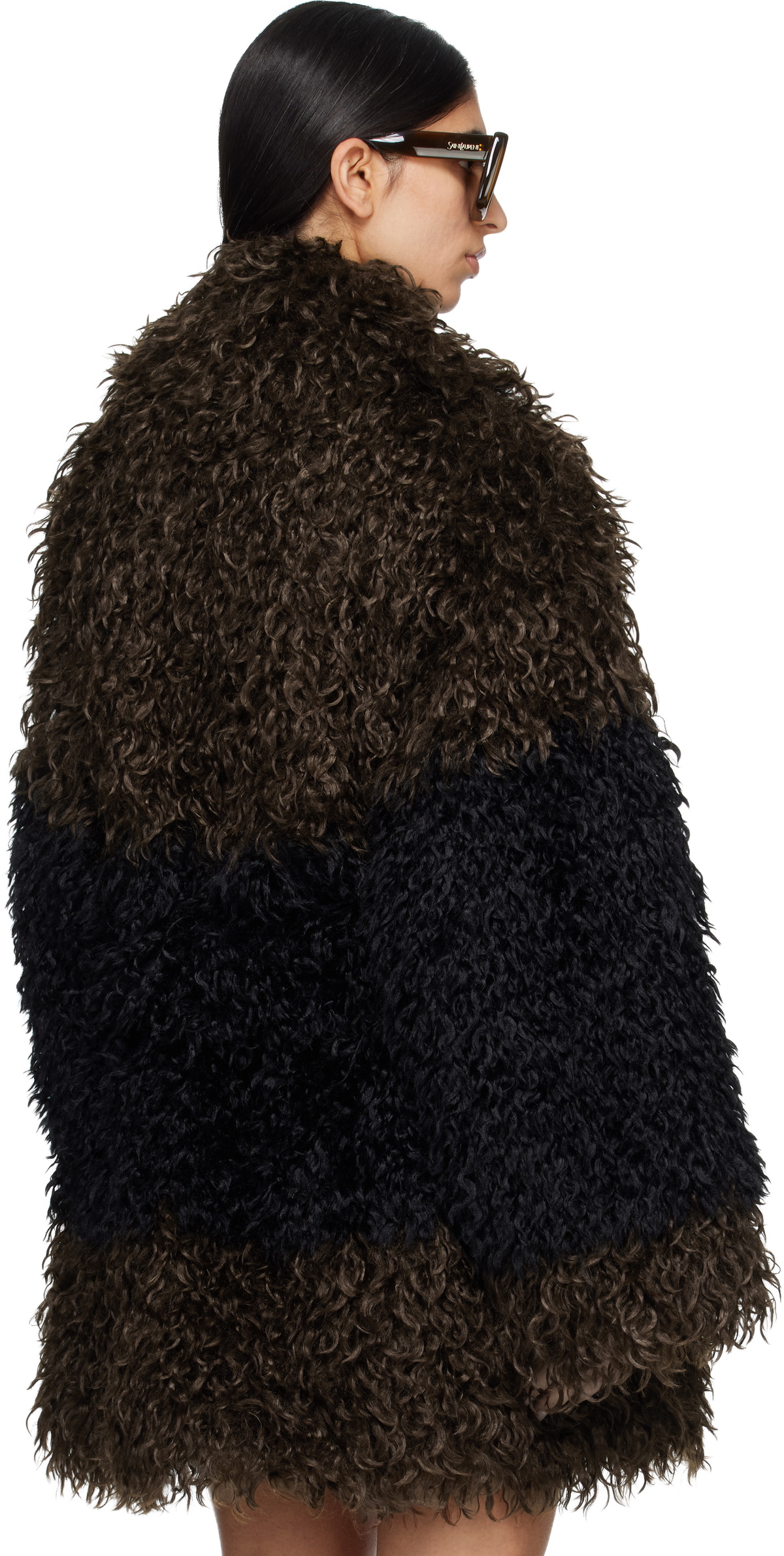 Entire Studios Brown & Black Juno Faux-Fur Coat