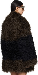 Entire Studios Brown & Black Juno Faux-Fur Coat
