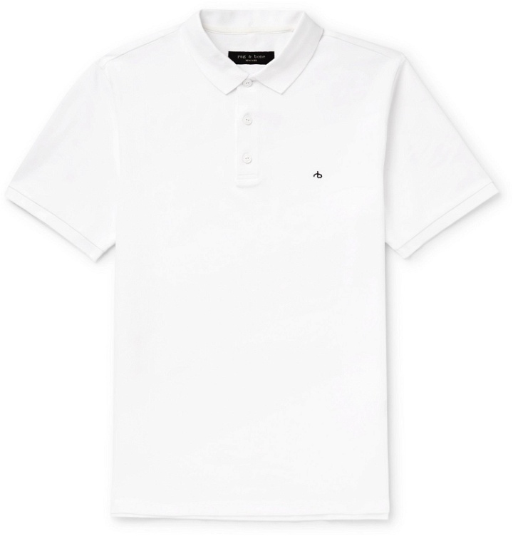 Photo: rag & bone - Logo-Embroidered Cotton-Blend Piqué Polo Shirt - White
