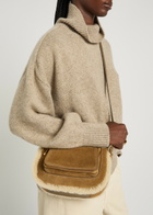 Anya Hindmarch Vere Small Shearling-trimmed Suede Cross-body bag - Brown - One Size