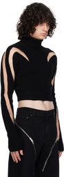 Mugler Black Cropped Turtleneck