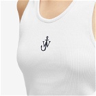 JW Anderson Women's Anchor Embroidery Tank Vest in White