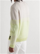 Fendi - Logo-Jacquard Two-Tone Wool Sweater - Yellow