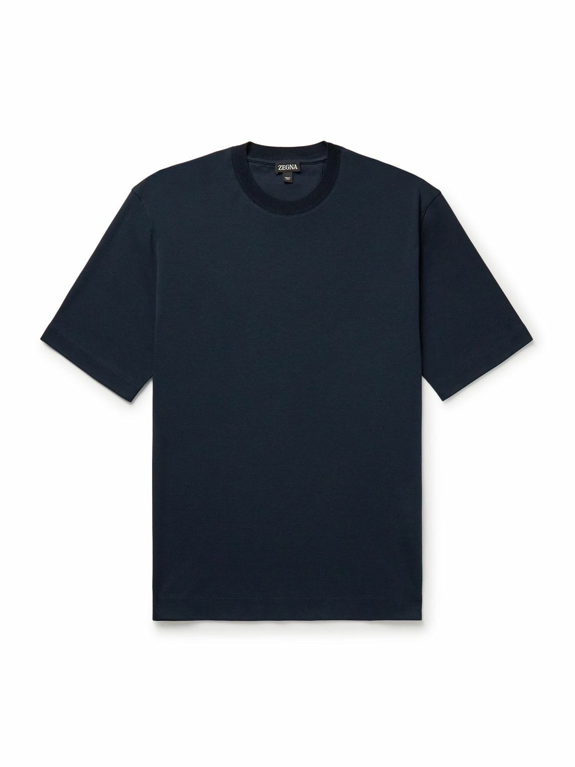 Zegna - Logo-Appliquéd Cotton-Jersey T-Shirt - Black Zegna
