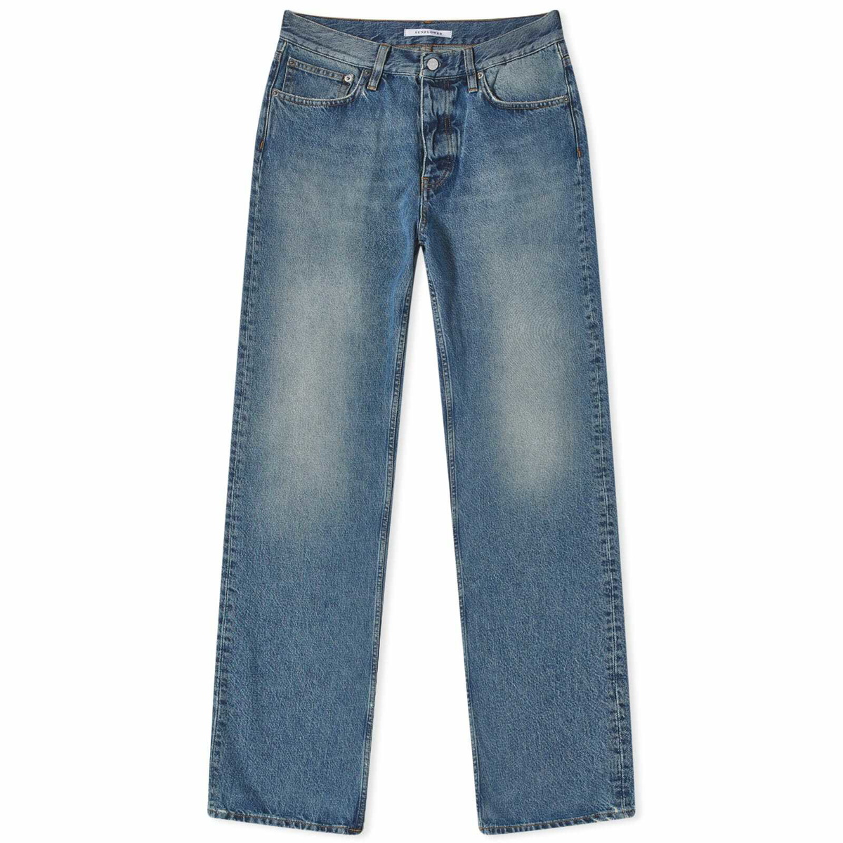 Sunflower Men's Straight Leg Jeans in Mid Blue Sunflower