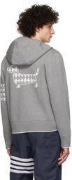 Thom Browne Grey Hector & 4-Bar Hoodie