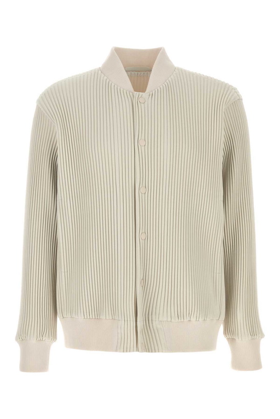Photo: Homme Plissé Issey Miyake Ivory Polyester Bomber Jacket