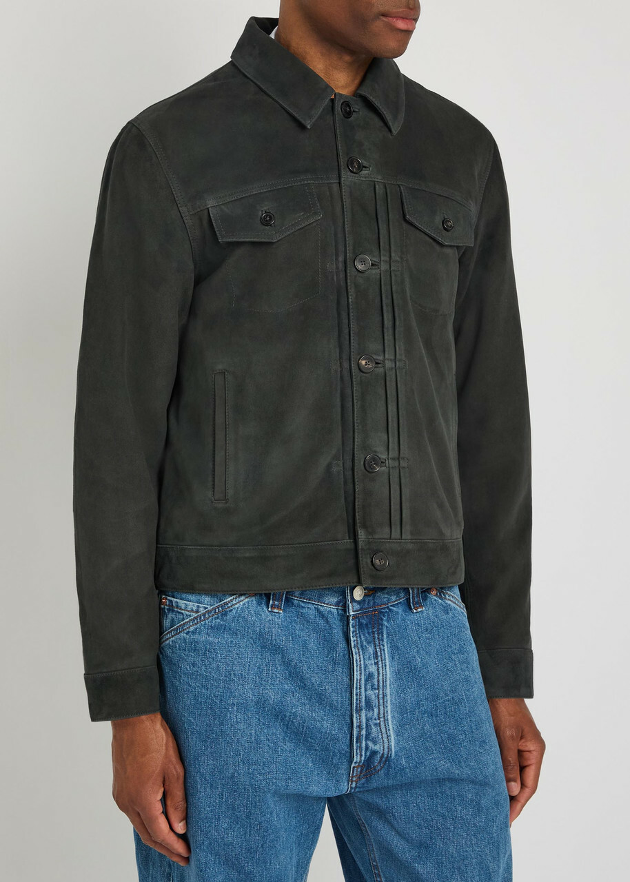 Officine Générale Liam Suede Jacket Grey