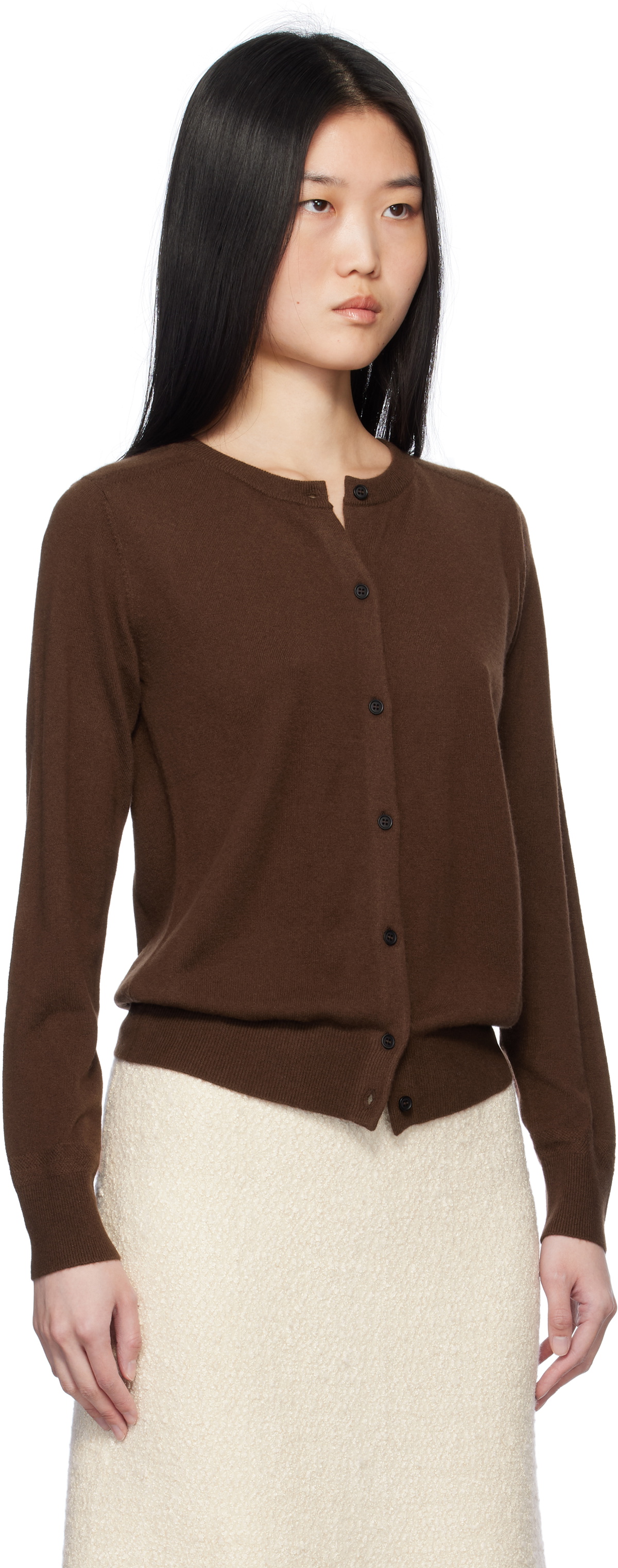 arch4 Brown Nappa Cardigan
