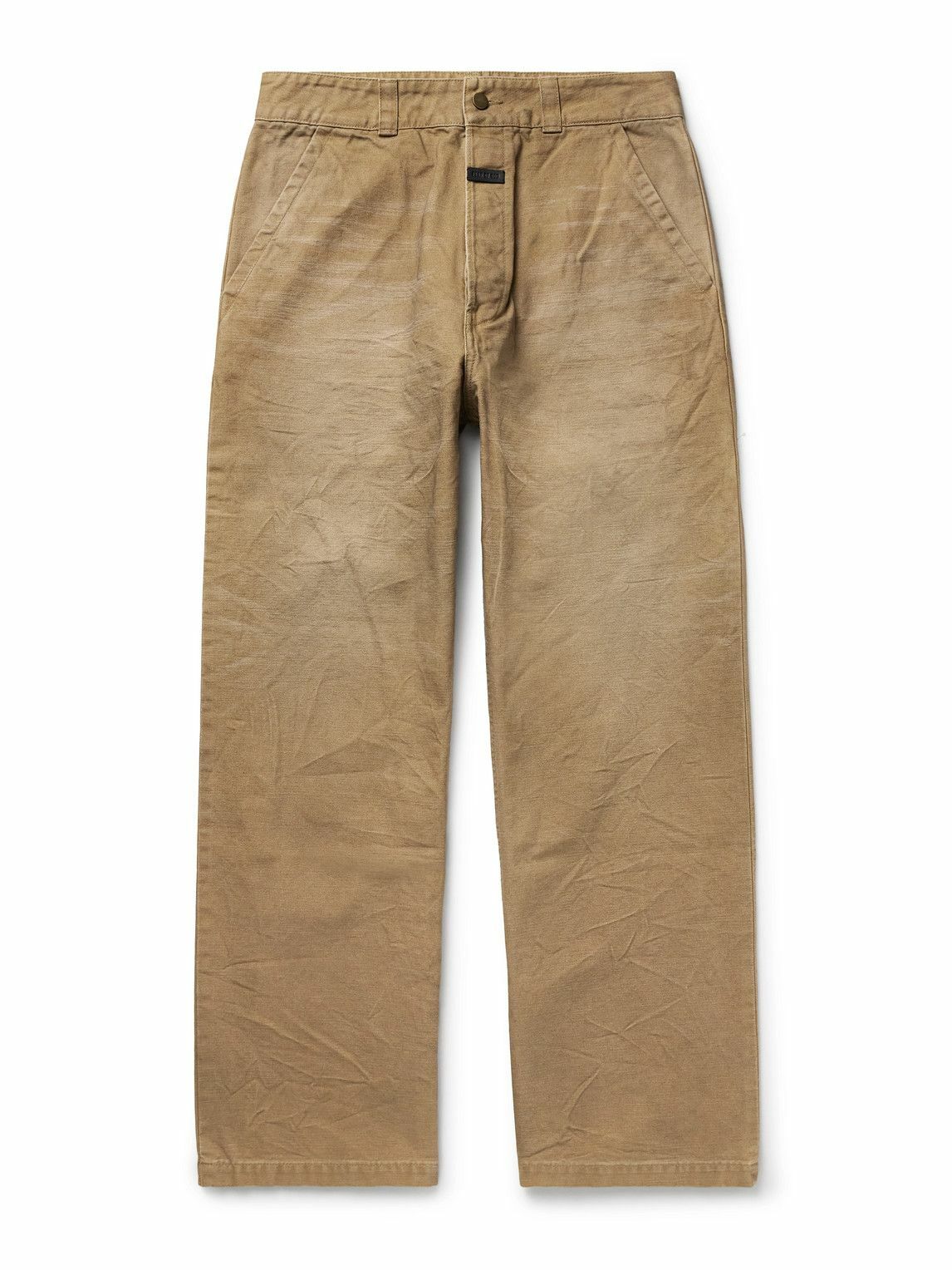 Fear of God - Utility Straight-Leg Distressed Cotton-Canvas Trousers - Brown