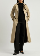 High Intercept Belted Panelled Cotton-blend Trench Coat Beige