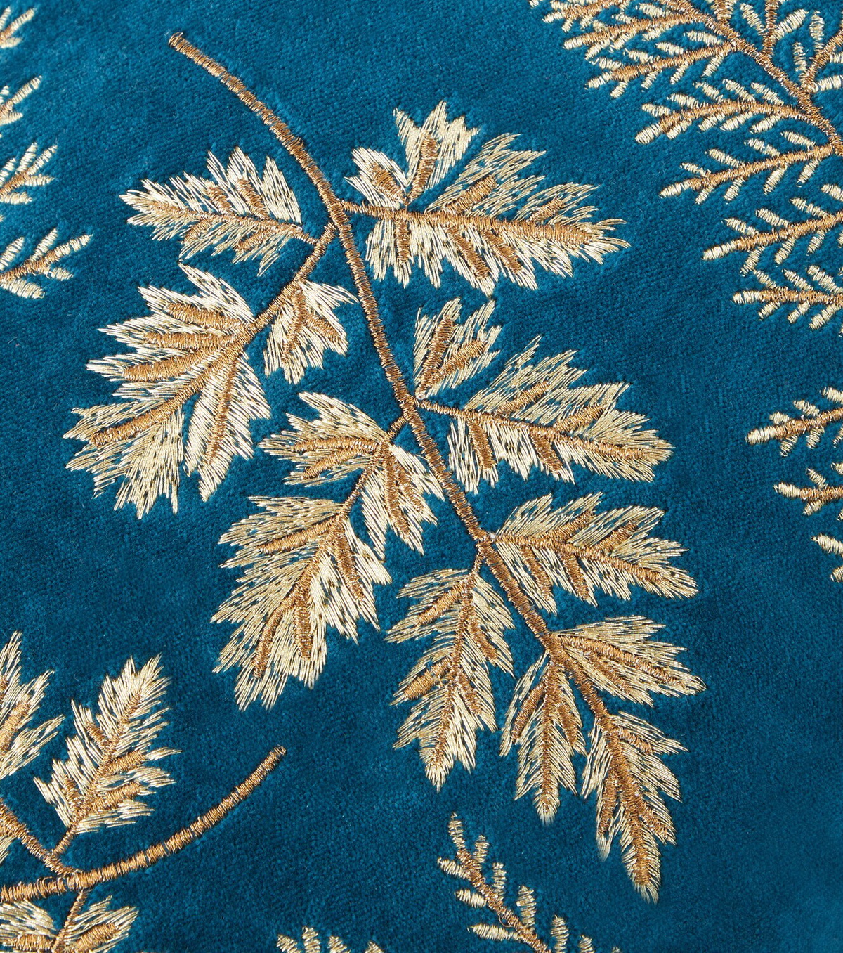 Les-Ottomans Embroidered cotton velvet cushion