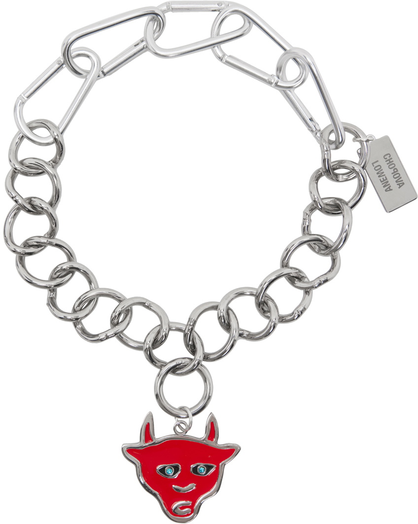 Chopova Lowena Silver Devil Big Curb Necklace Chopova Lowena