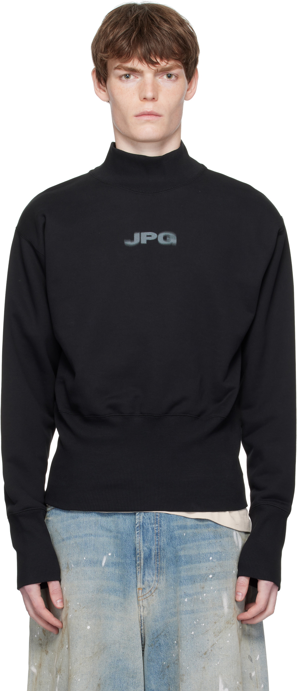 Jean Paul Gaultier Black Cropped Sweatshirt Jean Paul Gaultier