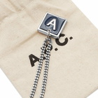 A.P.C. Men's A Plaque Necklace in Silver