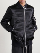 Rick Owens - Classic Flight Satin Bomber Jacket - Black
