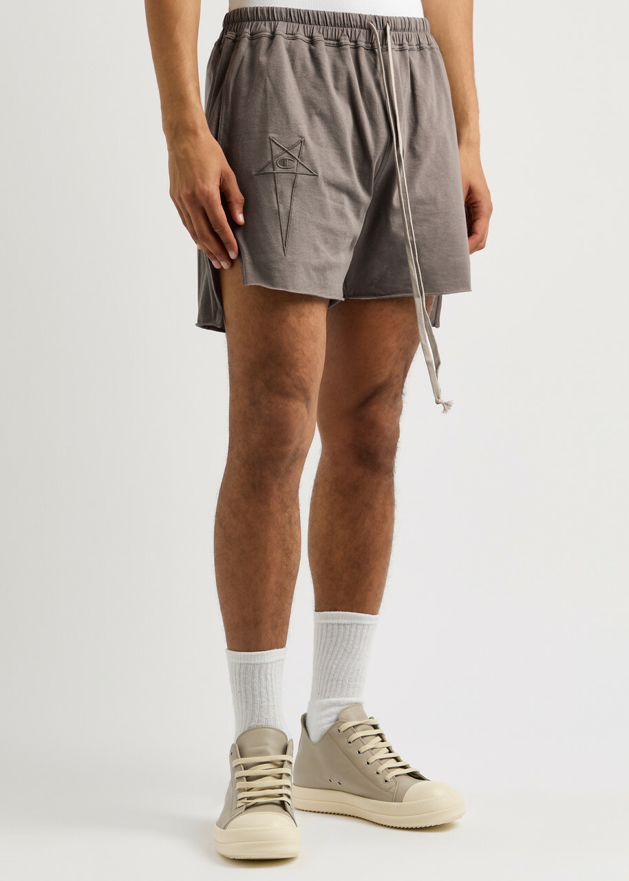 Rick Owens X Champion Dolphin Cotton Shorts Grey Rick Owens