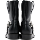 BALMAIN Black T-Bar Calfskin Ankle Boots