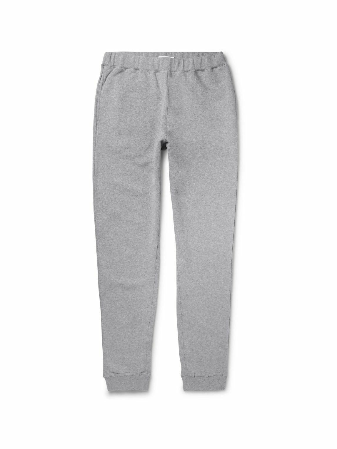 Photo: Sunspel - Tapered Brushed Loopback Cotton-Jersey Sweatpants - Gray