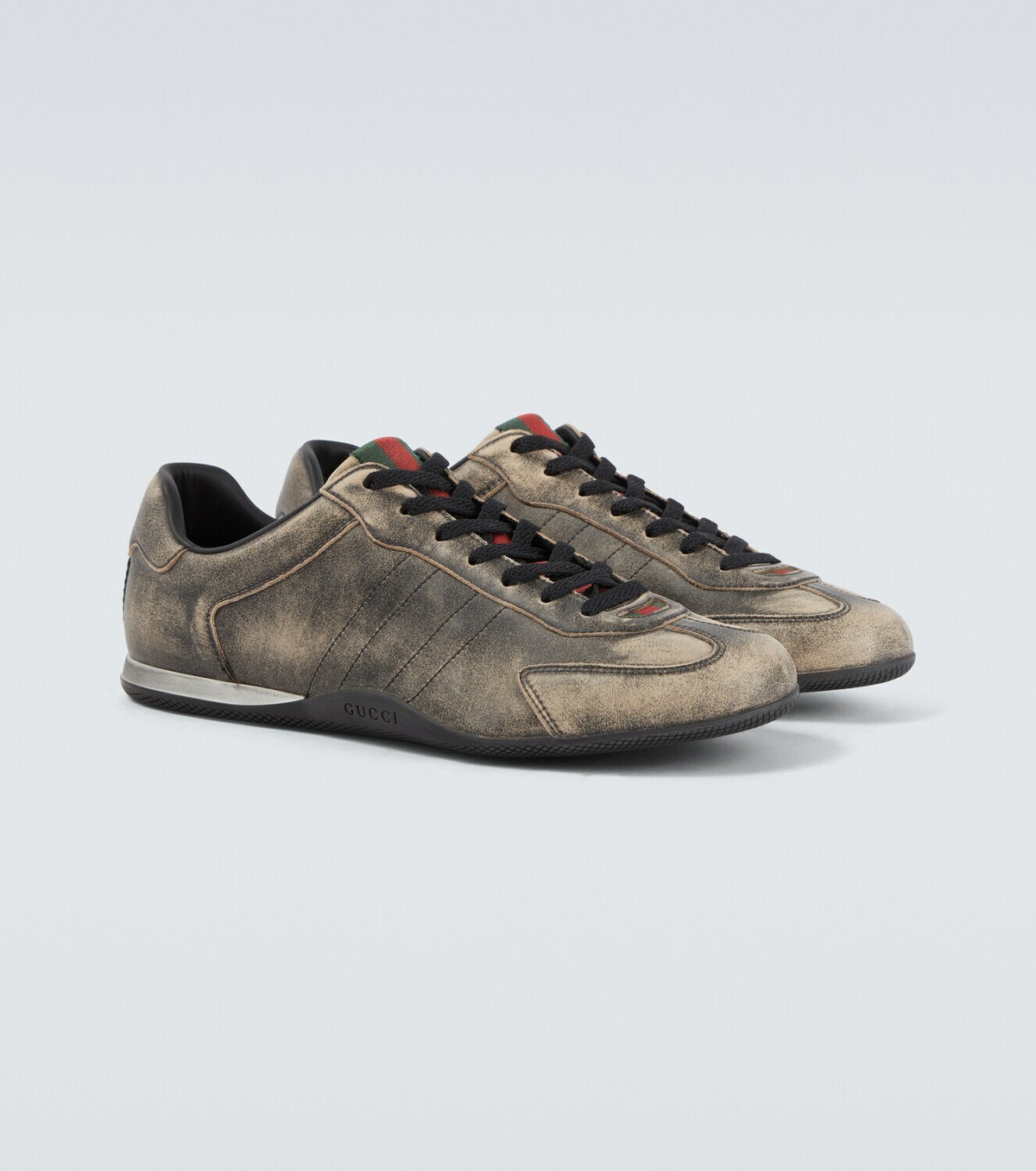 Gucci Gucci Shift Web Stripe leather sneakers