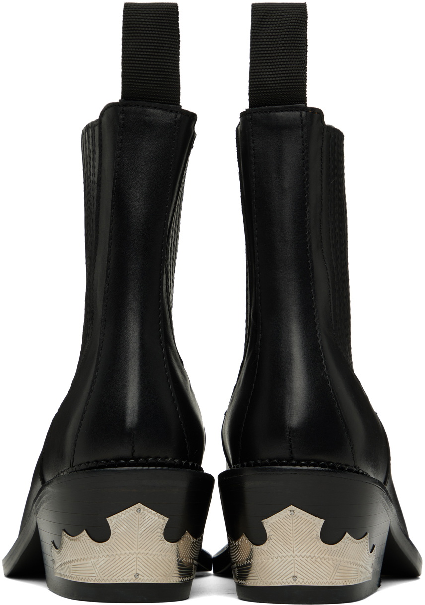 Toga Pulla Black Leather Ankle Boots