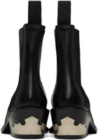 Toga Pulla Black Leather Ankle Boots
