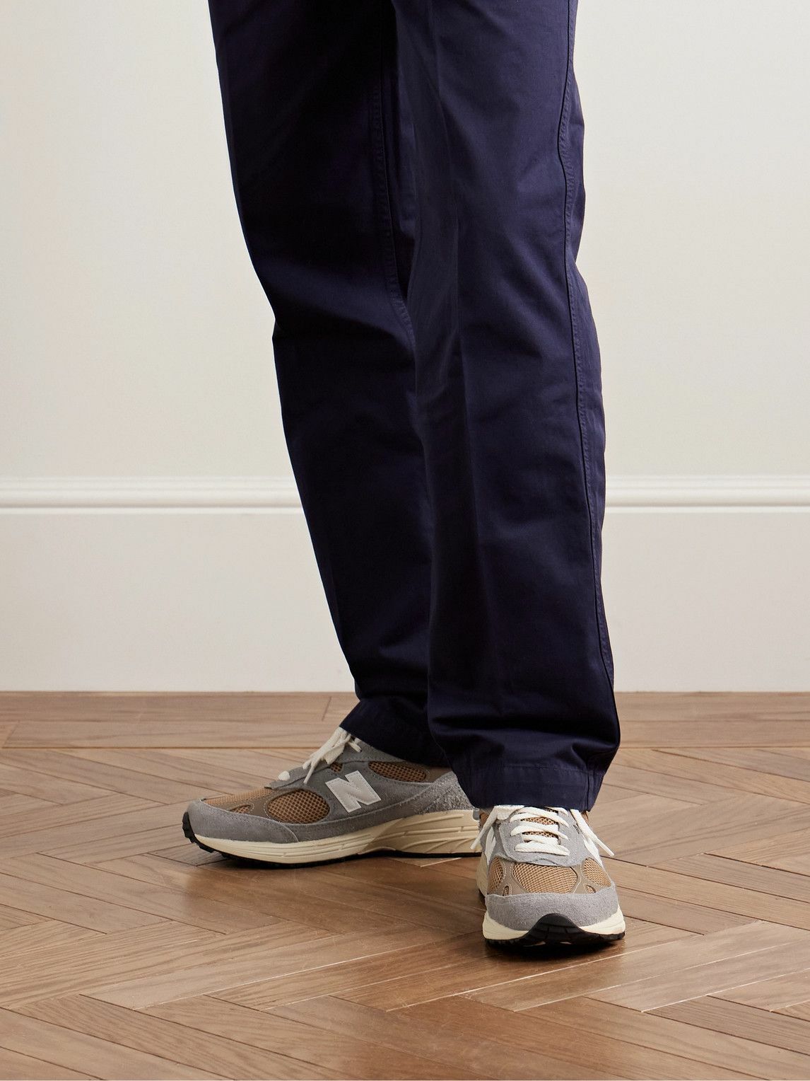 New Balance - 993 Suede and Nubuck-Trimmed Mesh Sneakers - Gray