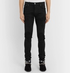 AMIRI - MX1 Skinny-Fit Panelled Distressed Denim Jeans - Black