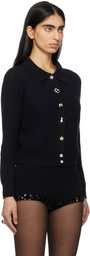 Marc Jacobs Black Cable Knit Charm Cardigan