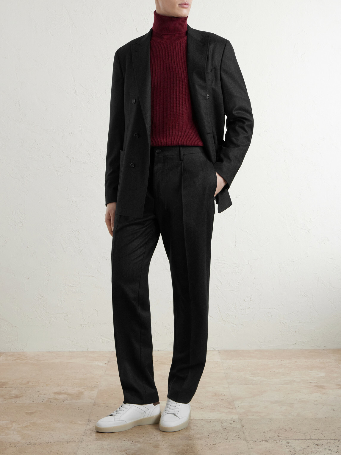 Canali - Kei Double-Breasted Wool Blazer - Gray