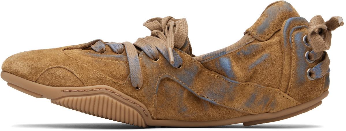 Acne Studios Brown & Blue Lace-up Suede Sneakers