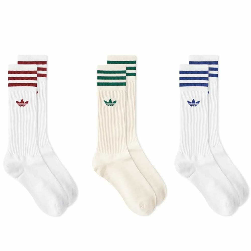 Photo: Adidas Solid Crew Sock - 3 Pack in White