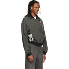 We11done Gray Washed Doodle Teddy Zip-Up Hoodie