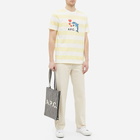 A.P.C. Men's Simon Dolphin Logo Stripe T-Shirt in Light Yellow