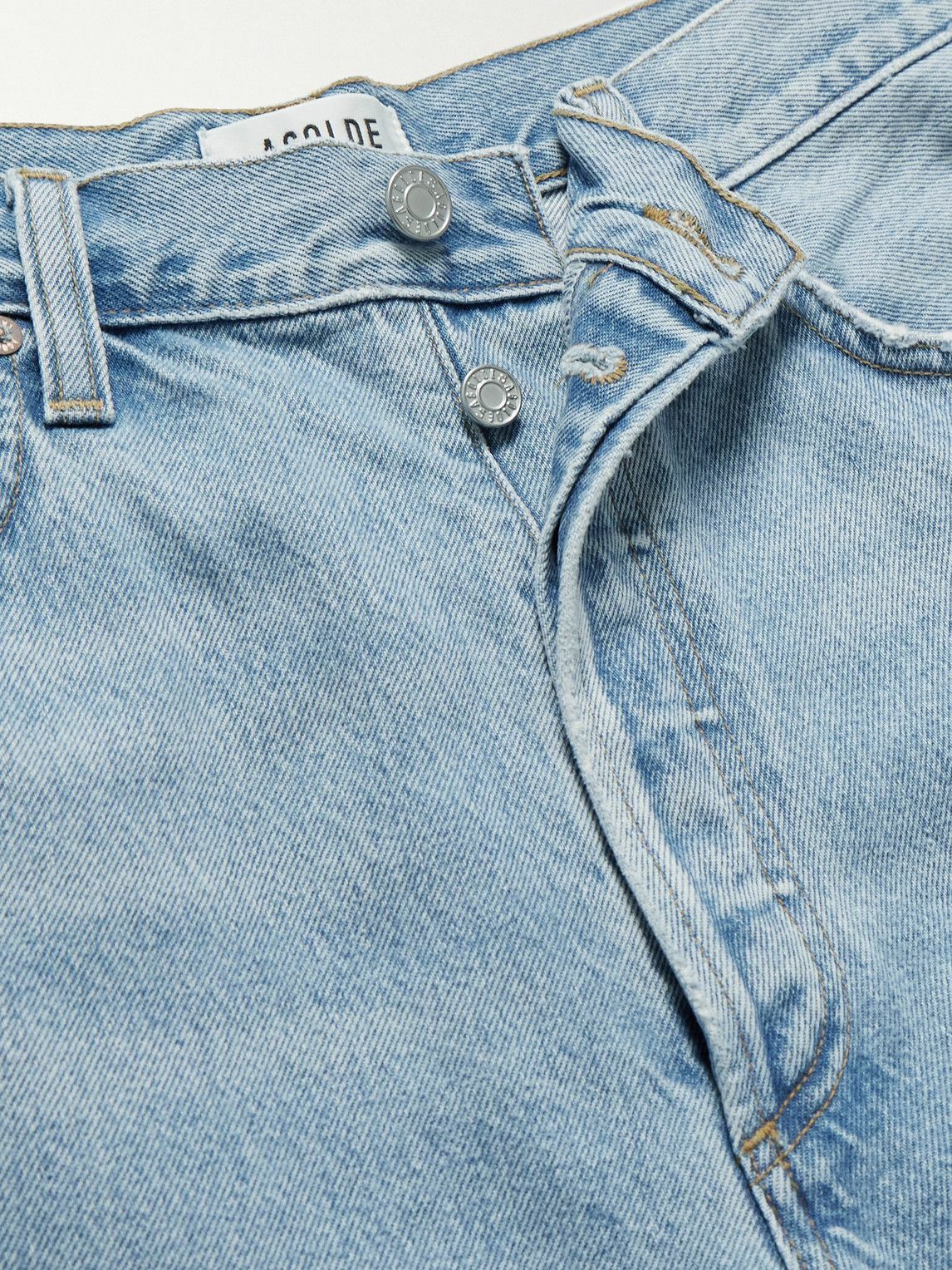 AGOLDE - Anson Straight-Leg Frayed Denim Shorts - Blue
