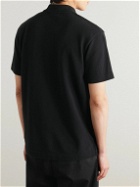 Maison Kitsuné - Logo-Appliquéd Cotton-Piqué Polo Shirt - Black