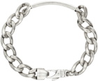 Gucci Silver Enamel Logo Bracelet