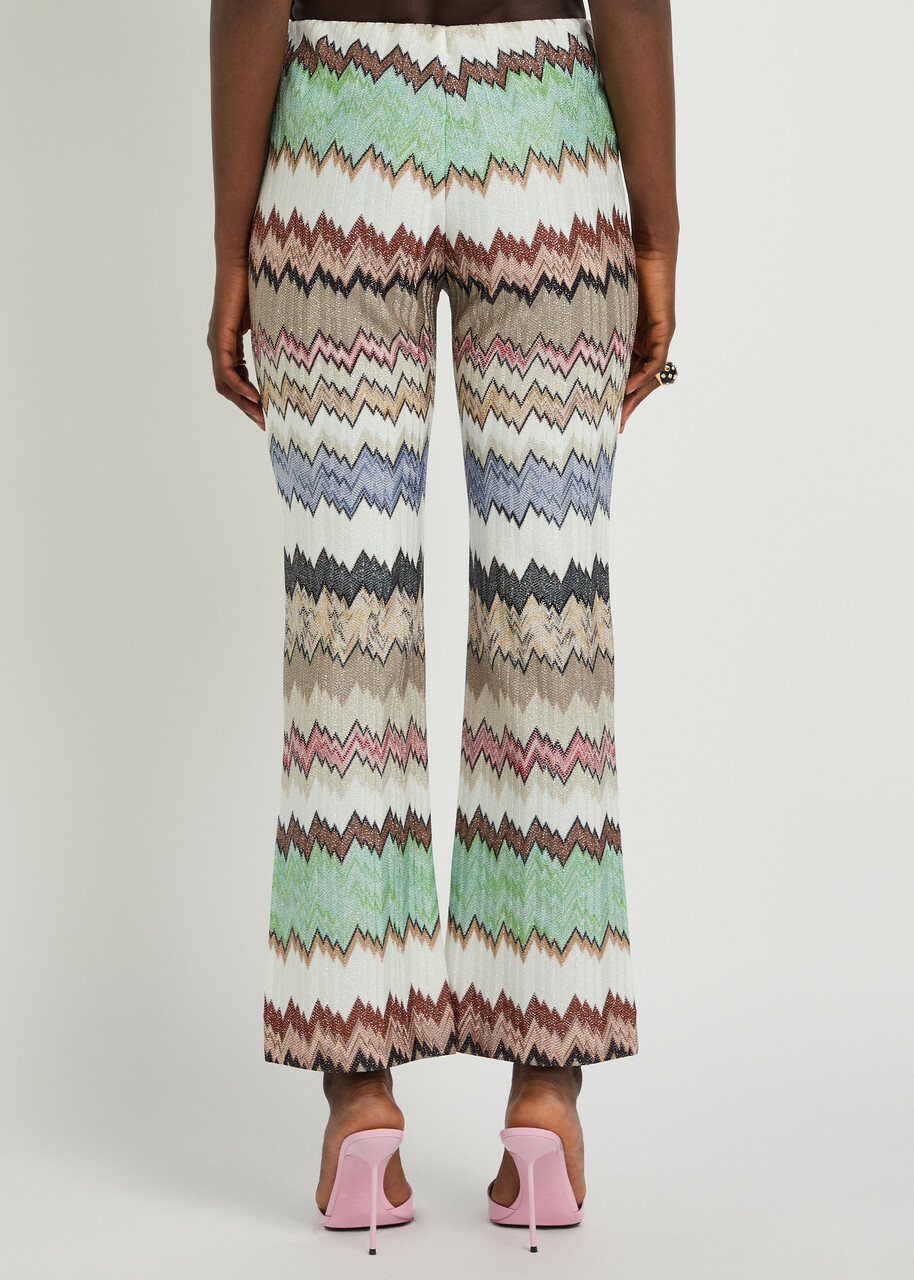 Missoni Snake-pattern Metallic-knit Trousers Multicoloured