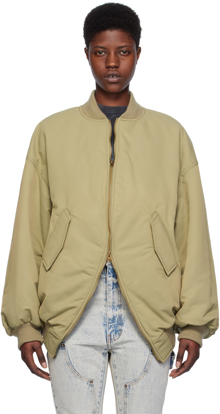 We11done Khaki Padded Bomber Jacket