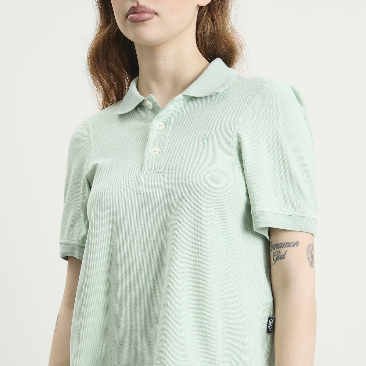 MM6 Maison Margiela Women's Polo Top in Mint