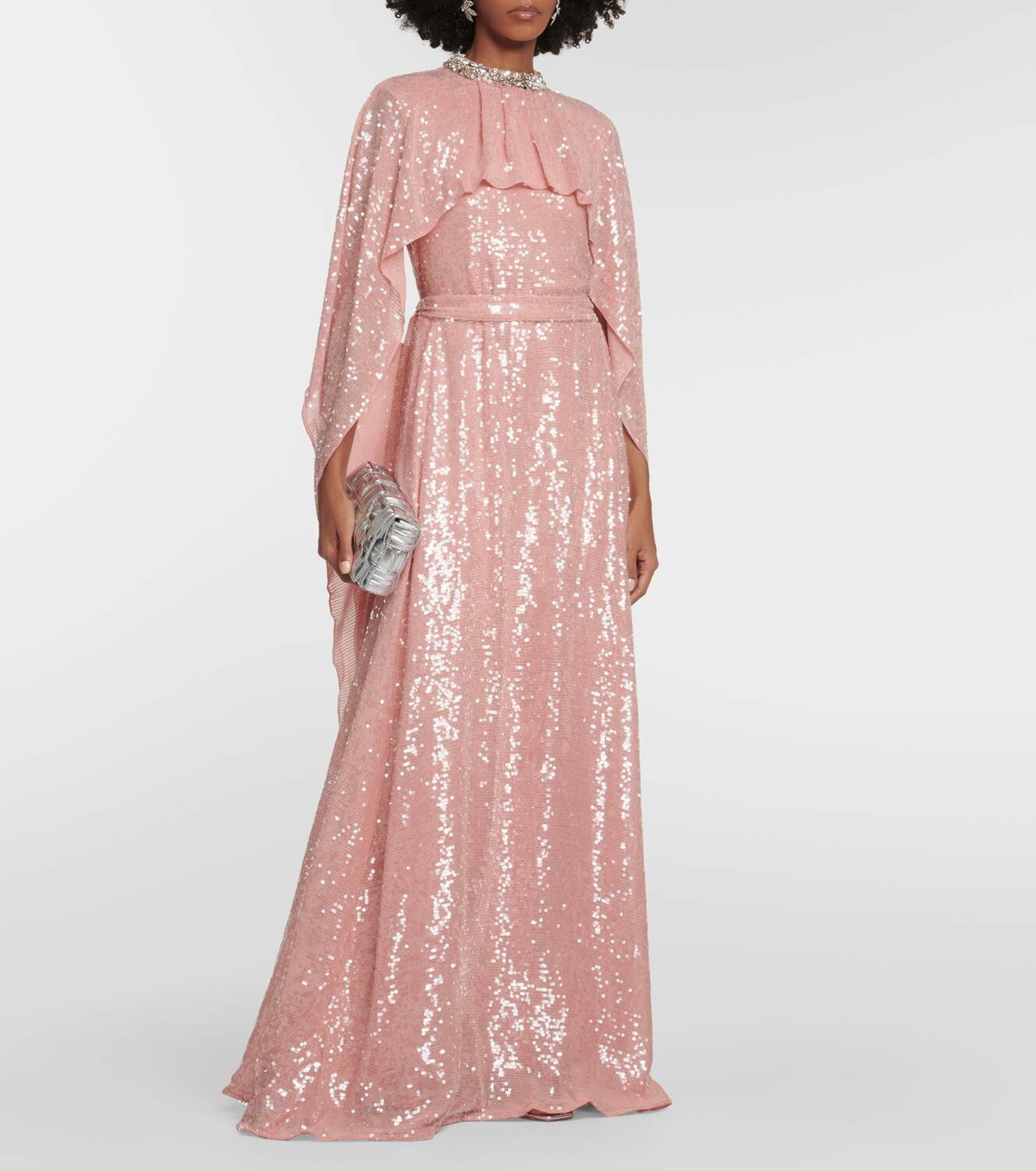 Erdem Sequined cape gown