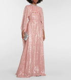 Erdem Sequined cape gown