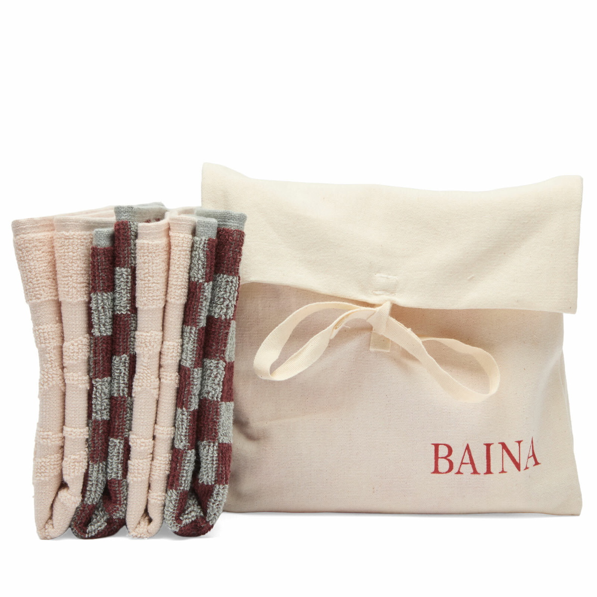 Baina Face Cloth Gift Set in Clay/Cement/Rhus 