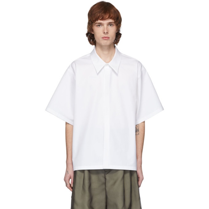 Photo: Maison Margiela White Heavy Poplin Short Sleeve Shirt