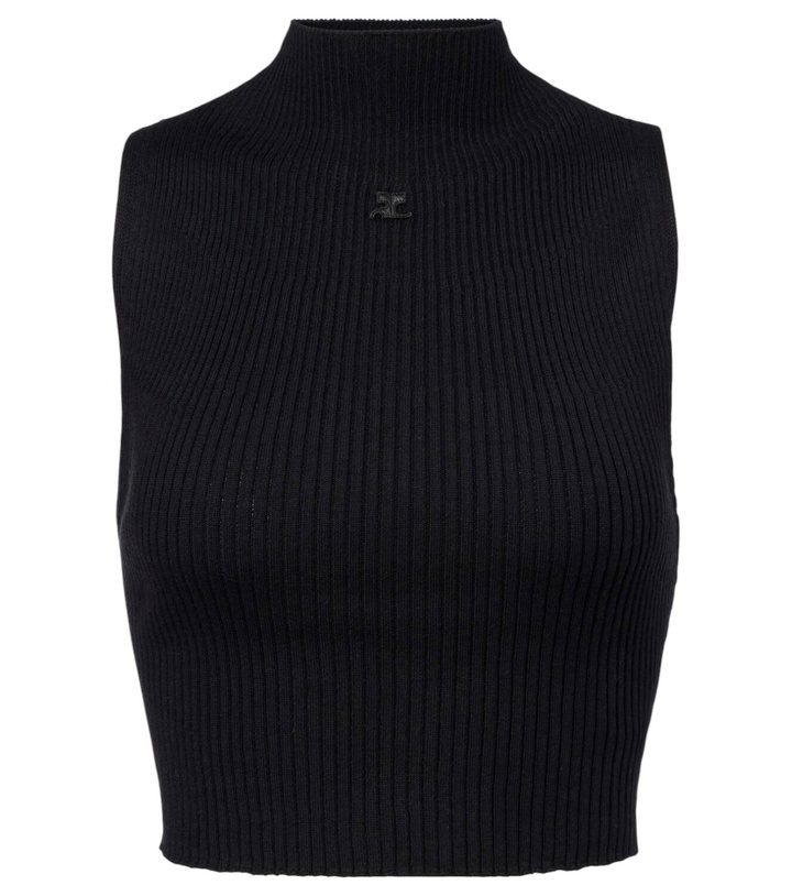 Photo: Courrèges Ribbed cotton and wool tank top