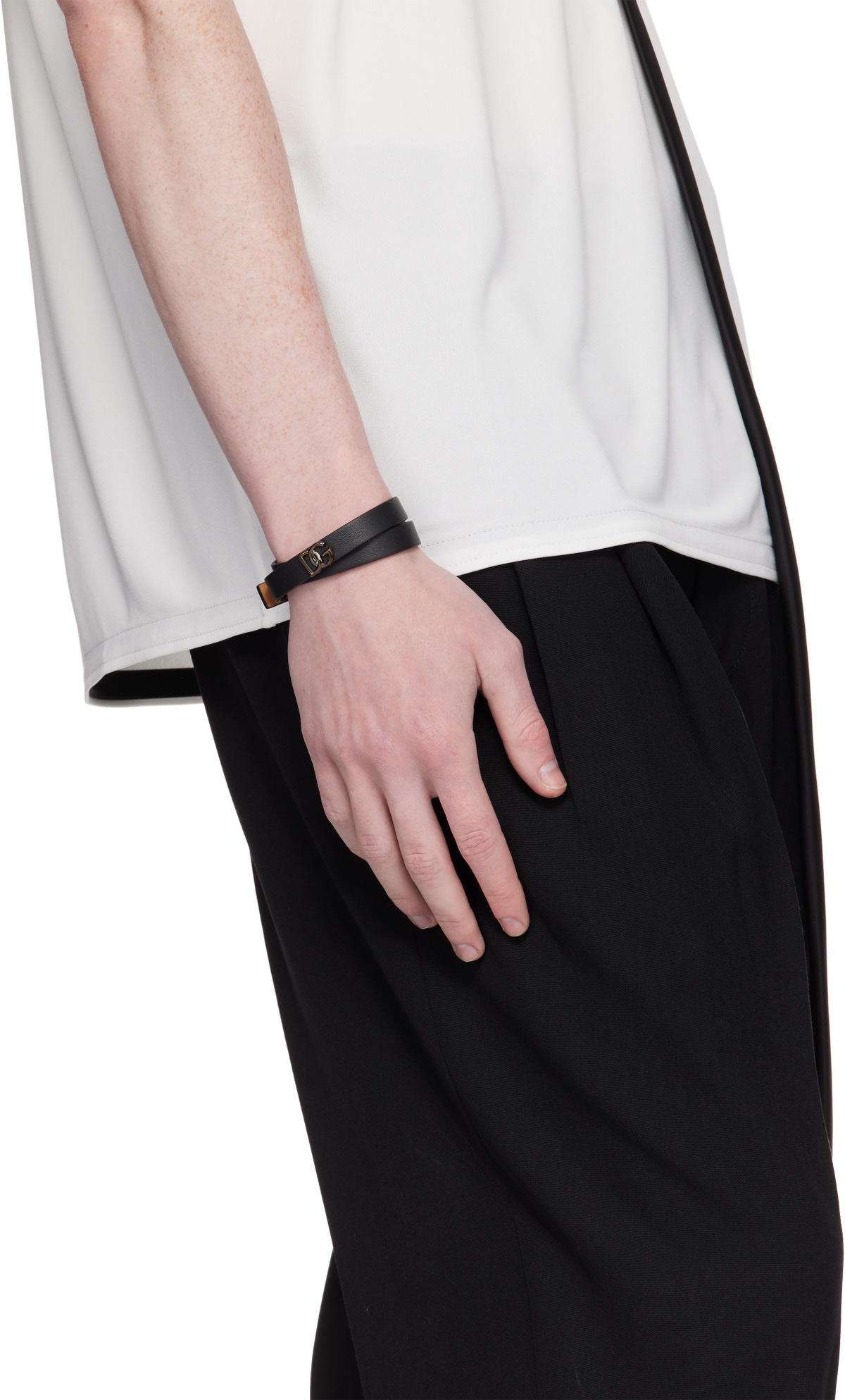 Dolce&Gabbana Calfskin 'DG' Logo Bracelet