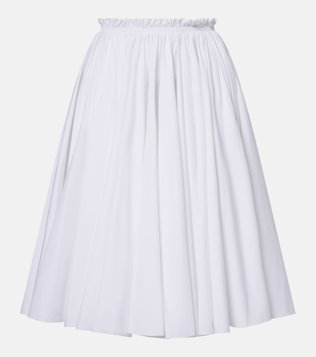Ami Paris Corolla gathered cotton midi skirt