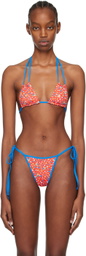 Frankies Bikinis Red & Blue Florabelle Bikini Top